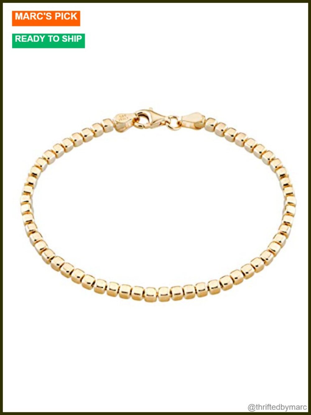 925 Sterling Silver Beaded Chain Bracelet for Women Men